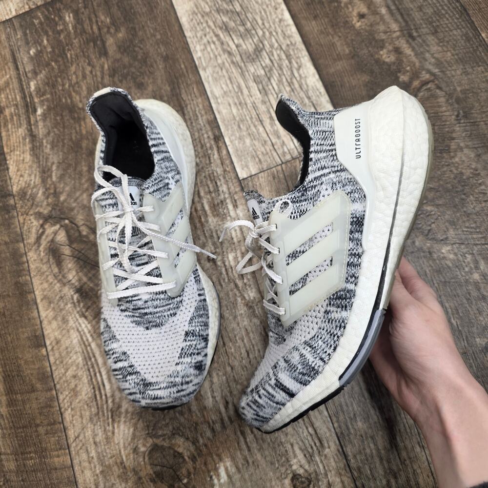Adidas Ultraboost 21 Running Shoes Black White Knit Boost Women’s 9